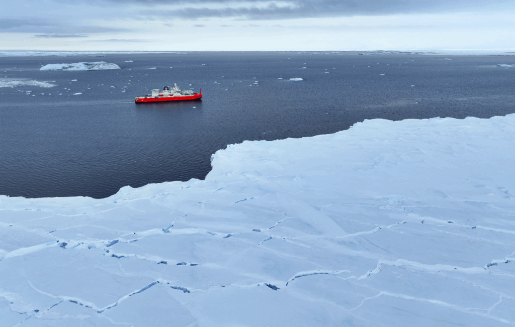 RSV Nuyina near the Denman Glacier in East Antarctica.