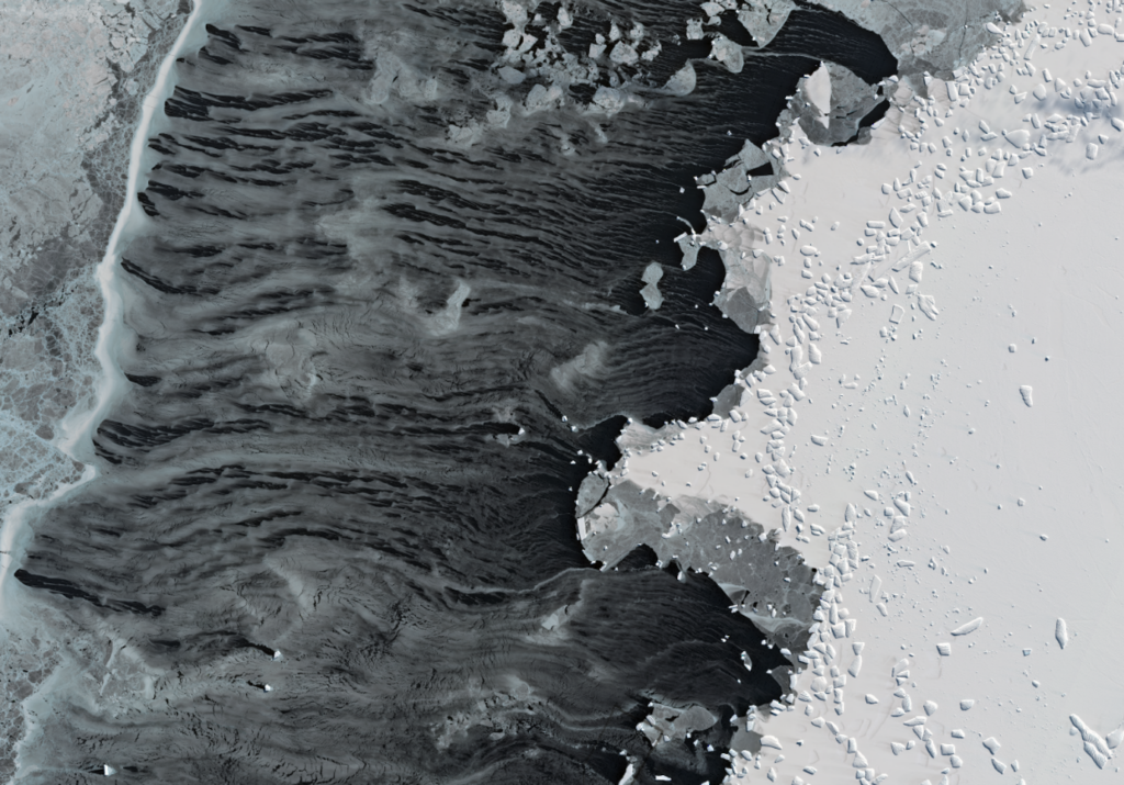 A satellite image of Dibble Polynya taken on September 16, 2023 (Credit: European Space Agency Sentinel-2B)