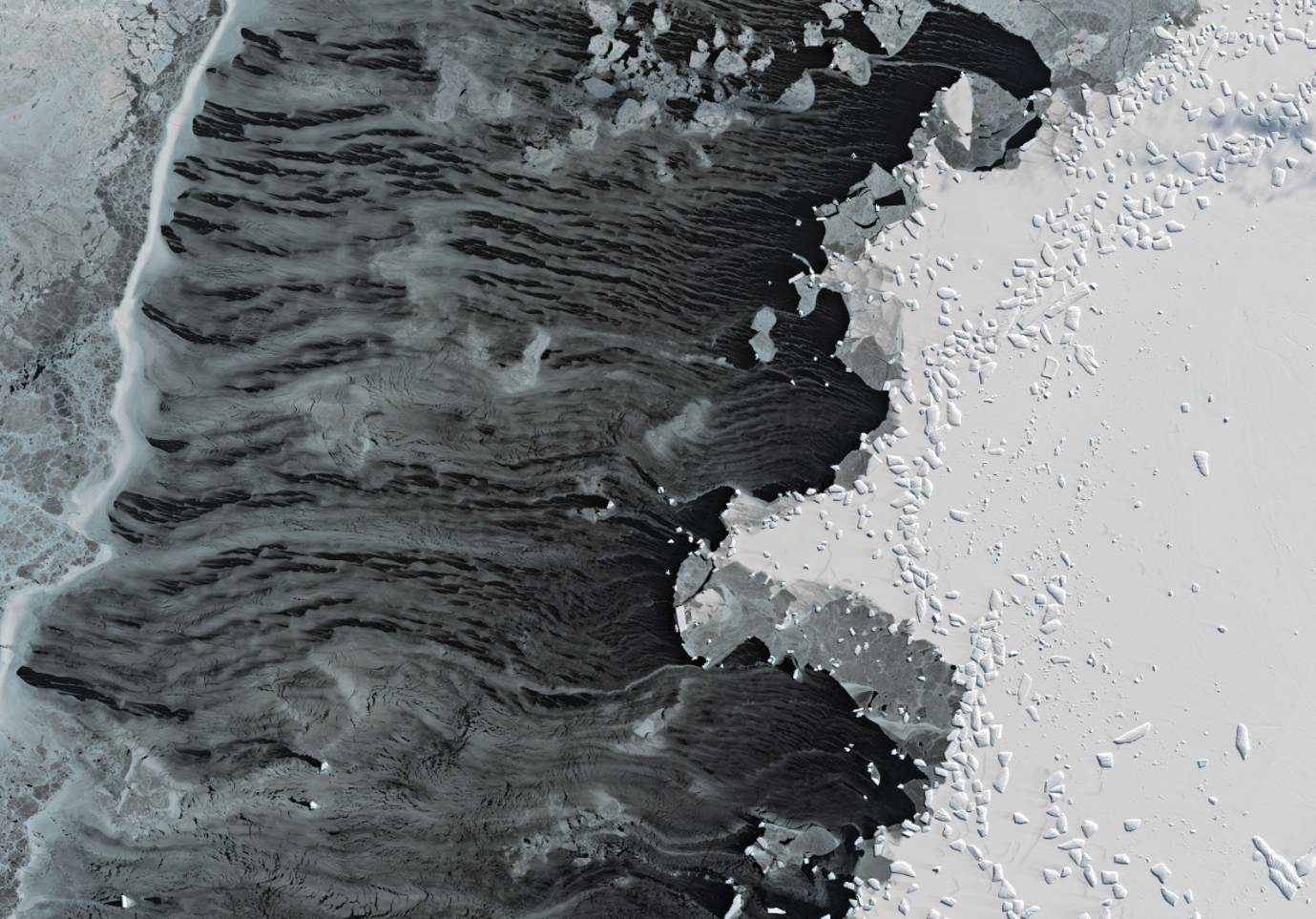 A satellite image of Dibble Polynya taken on September 16, 2023 (Credit: European Space Agency Sentinel-2B)